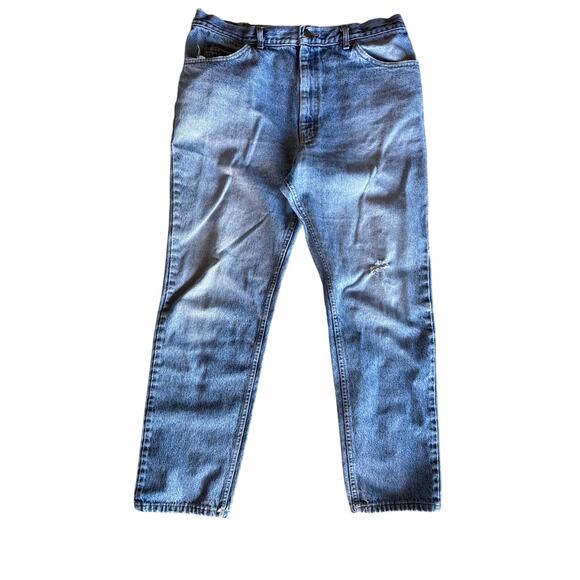 Vintage Lee Black Tag USA Made Faded Medium Wash 38x32 (tagged) Blue Jeans - Picture 1 of 9